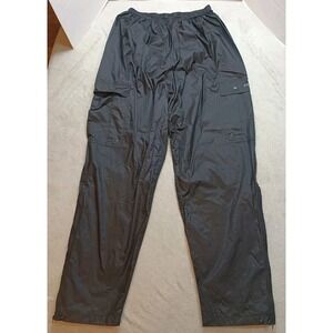 Stearns Dry Wear Mens Pull-on Pants Size Large Solid Black Lined Nylon Outdoor.